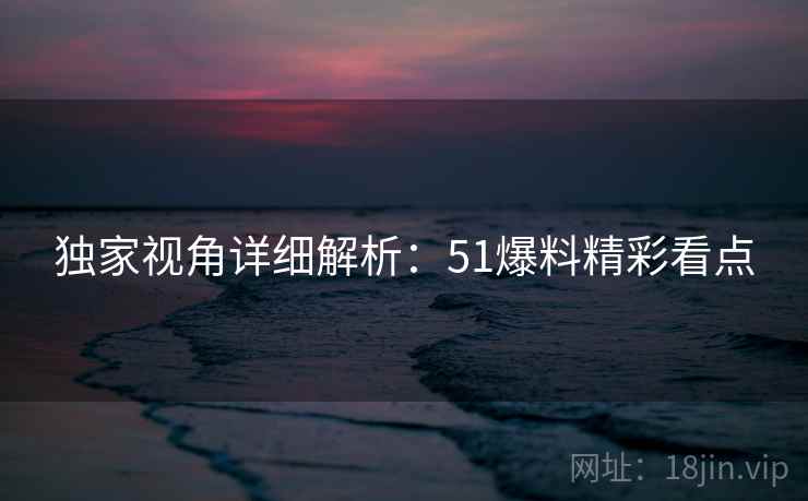 独家视角详细解析：51爆料精彩看点
